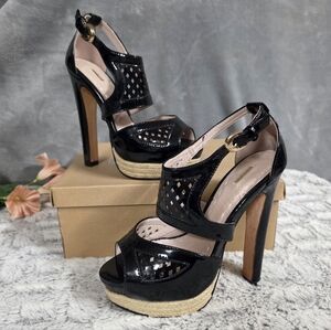 Beauty Heel Sunshine-182 Black Platform High Heels Size 6